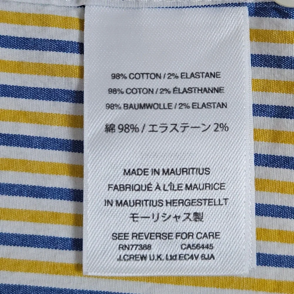 J‎ Crew Men's Multicolor Striped Button Down Size M Secret Wash Shirting Classic